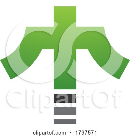 Green and Black Cross Shaped Letter T Icon by cidepix