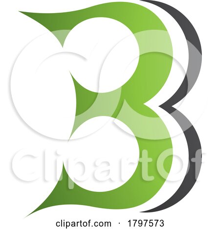 Green and Black Curvy Letter B Icon Resembling Number 3 by cidepix