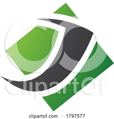 Green and Black Diamond Square Letter J Icon by cidepix