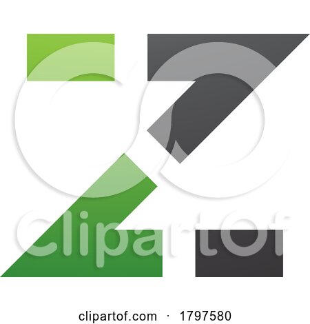 Green and Black Dotted Line Shaped Letter Z Icon by cidepix