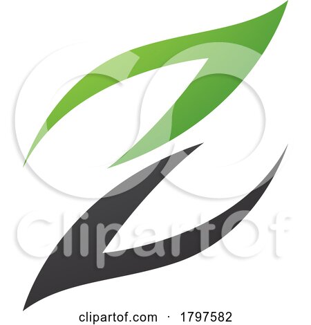 Green and Black Fire Shaped Letter Z Icon by cidepix