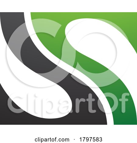 Green and Black Fish Fin Shaped Letter S Icon by cidepix