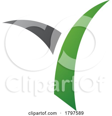 Green and Black Grass Shaped Letter Y Icon by cidepix