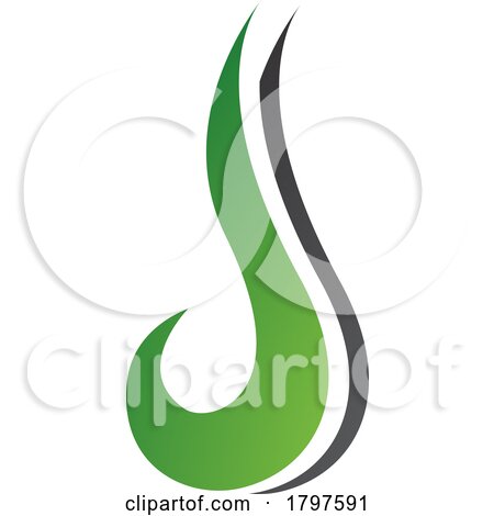 Green and Black Hook Shaped Letter J Icon by cidepix