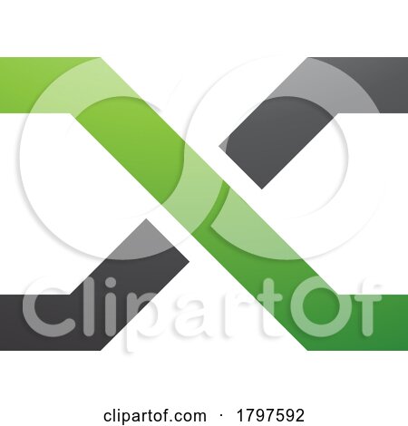 Green and Black Letter X Icon with Crossing Lines by cidepix