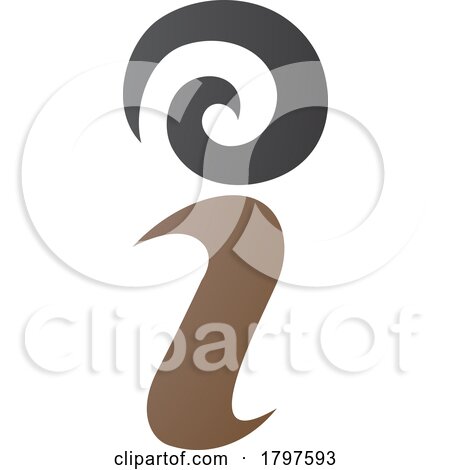 Brown and Black Swirly Letter I Icon by cidepix
