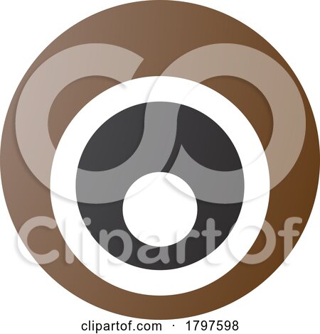 Brown and Black Letter O Icon with Nested Circles by cidepix