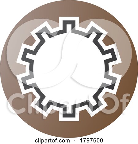 Brown and Black Letter O Icon with Castle Wall Pattern by cidepix