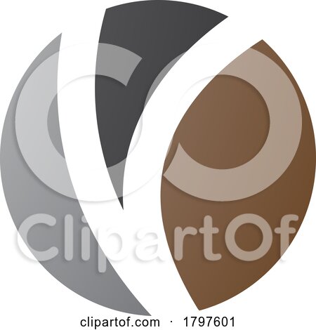 Brown and Black Letter O Icon with a V Shape by cidepix