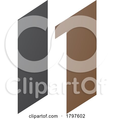 Brown and Black Letter N Icon with Parallelograms by cidepix
