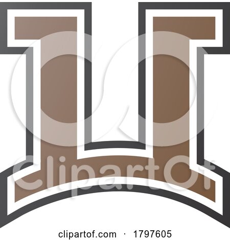 Brown and Black Arch Shaped Letter U Icon by cidepix