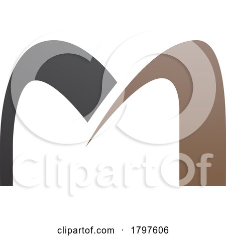 Brown and Black Arch Shaped Letter M Icon by cidepix