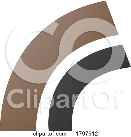 Brown and Black Arc Shaped Letter R Icon by cidepix