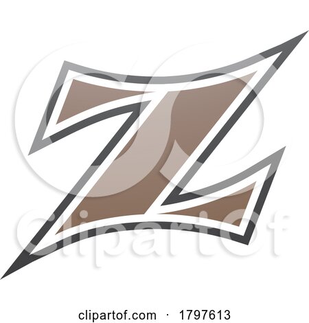 Brown and Black Arc Shaped Letter Z Icon by cidepix