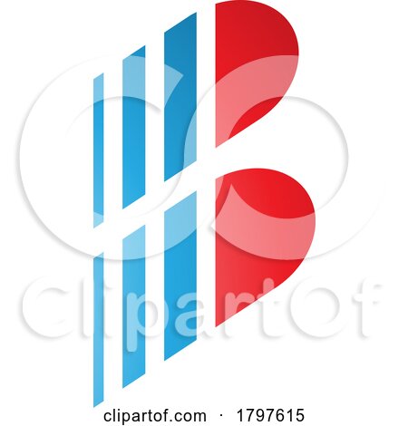 Blue and Red Letter B Icon with Vertical Stripes by cidepix