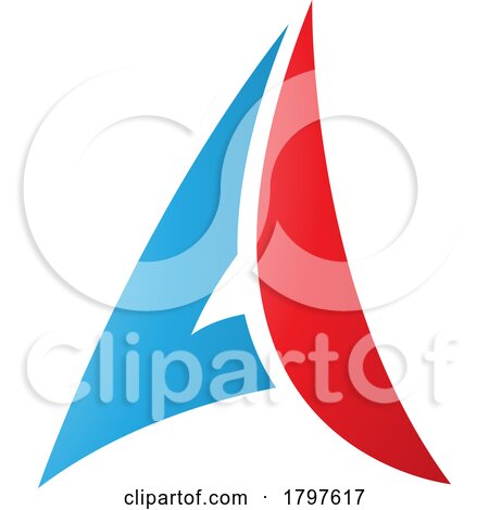 Blue and Red Paper Plane Shaped Letter a Icon by cidepix