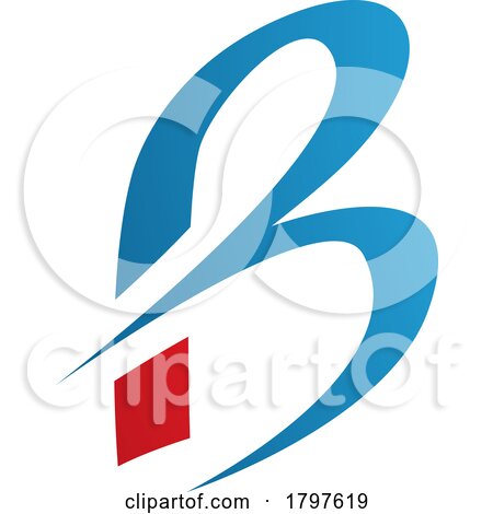 Blue and Red Slim Letter B Icon with Pointed Tips by cidepix