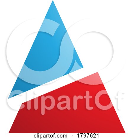Blue and Red Split Triangle Shaped Letter a Icon by cidepix