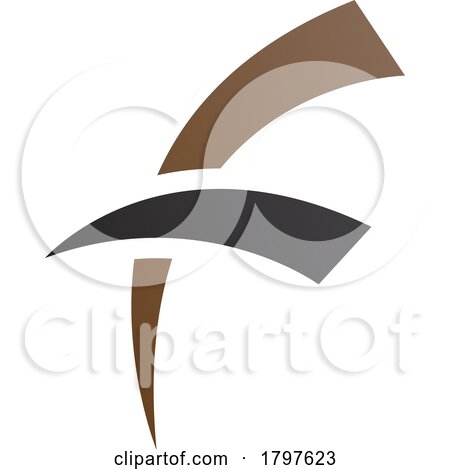 Brown and Black Letter F Icon with Round Spiky Lines by cidepix