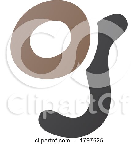 Brown and Black Letter G Icon with Soft Round Lines by cidepix