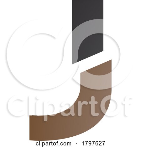 Brown and Black Split Shaped Letter J Icon by cidepix