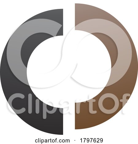 Brown and Black Split Shaped Letter O Icon by cidepix