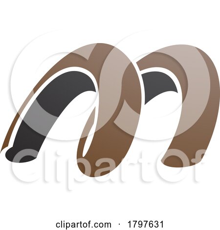 Brown and Black Spring Shaped Letter M Icon by cidepix