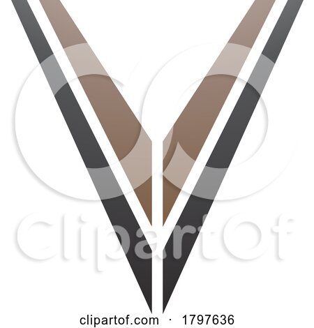 Brown and Black Striped Shaped Letter V Icon by cidepix
