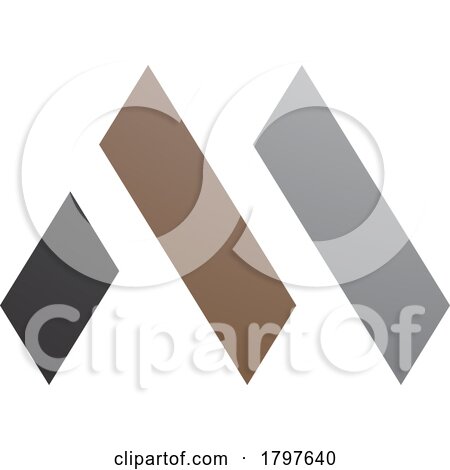 Brown and Black Letter M Icon with Rectangles by cidepix