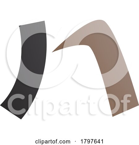 Brown and Black Letter N Icon with a Curved Rectangle by cidepix