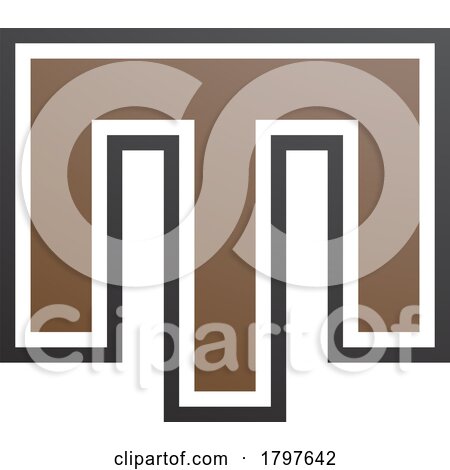 Brown and Black Letter M Icon with an Outer Stripe by cidepix