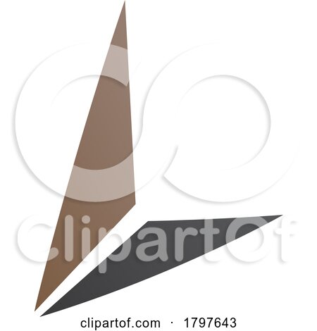 Brown and Black Letter L Icon with Triangles by cidepix