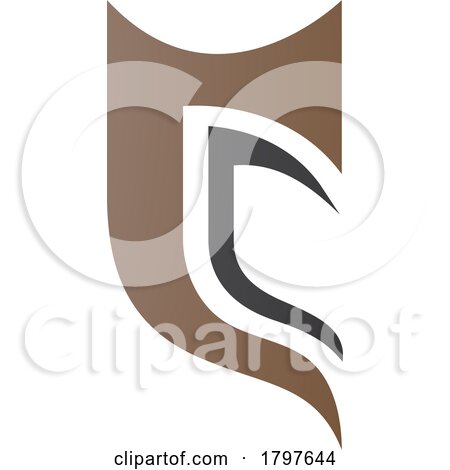 Brown and Black Half Shield Shaped Letter C Icon by cidepix