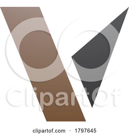 Brown and Black Geometrical Shaped Letter V Icon by cidepix