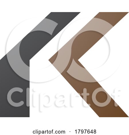 Brown and Black Folded Letter K Icon by cidepix