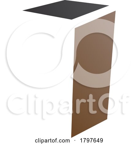 Brown and Black Folded Letter I Icon by cidepix