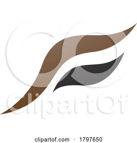 Brown and Black Flying Bird Shaped Letter F Icon by cidepix