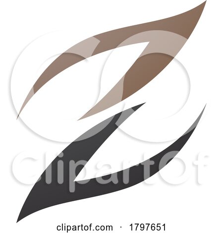 Brown and Black Fire Shaped Letter Z Icon by cidepix