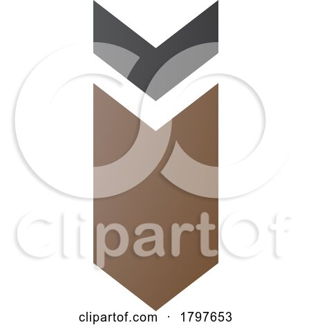 Brown and Black down Facing Arrow Shaped Letter I Icon by cidepix