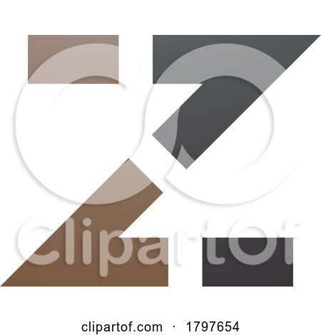 Brown and Black Dotted Line Shaped Letter Z Icon by cidepix