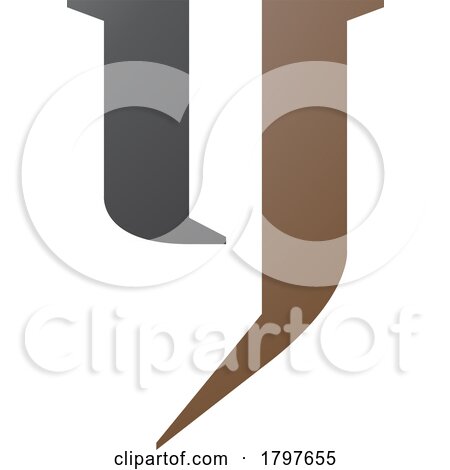 Brown and Black Lowercase Letter Y Icon by cidepix