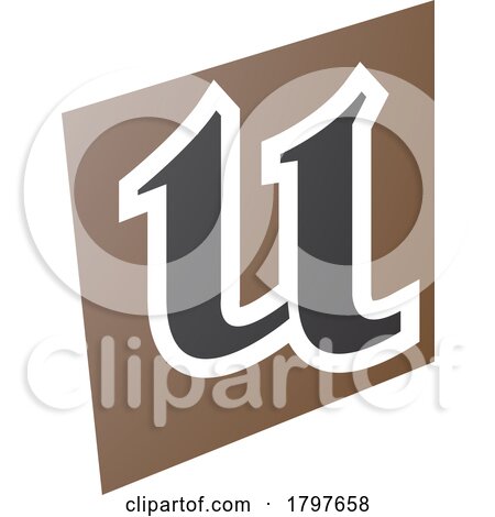 Brown and Black Distorted Square Shaped Letter U Icon by cidepix