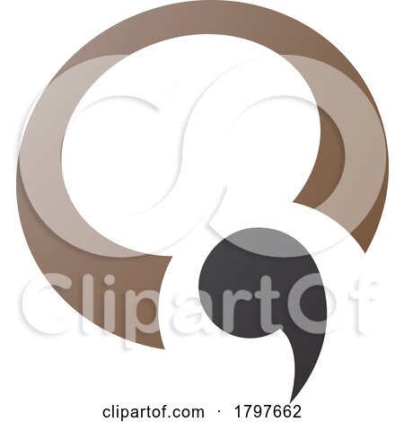 Brown and Black Comma Shaped Letter Q Icon by cidepix