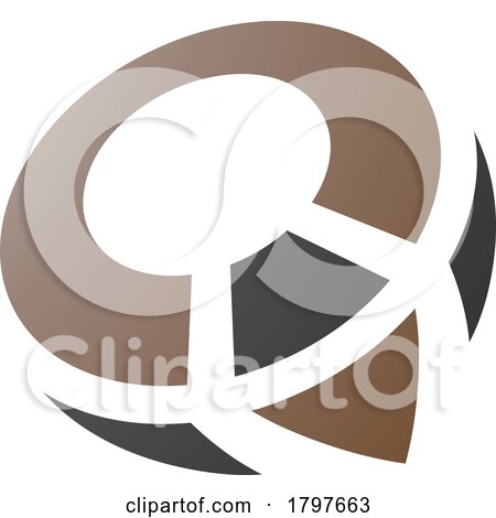 Brown and Black Compass Shaped Letter Q Icon by cidepix