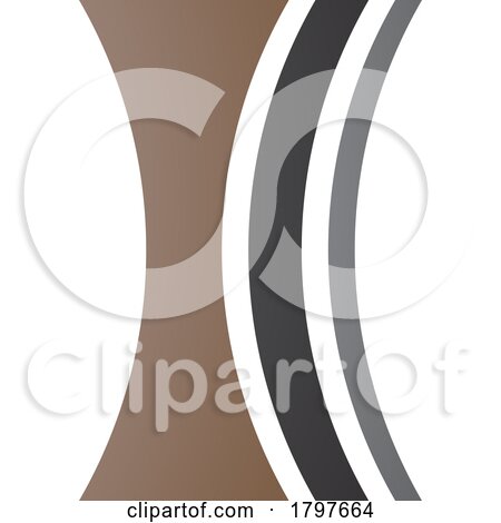 Brown and Black Concave Lens Shaped Letter I Icon by cidepix