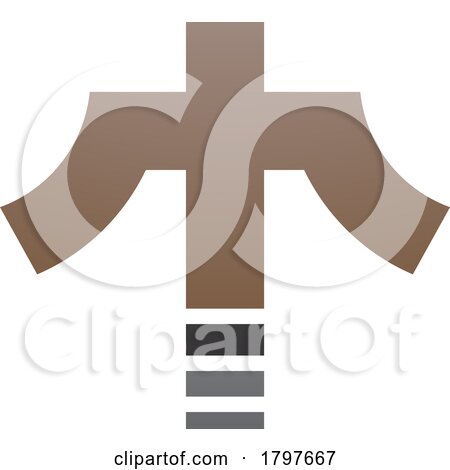 Brown and Black Cross Shaped Letter T Icon by cidepix