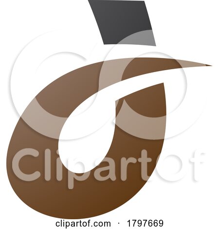 Brown and Black Curved Spiky Letter D Icon by cidepix