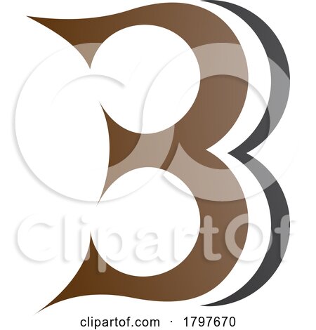 Brown and Black Curvy Letter B Icon Resembling Number 3 by cidepix