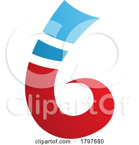 Blue and Red Curly Spike Shape Letter B Icon by cidepix