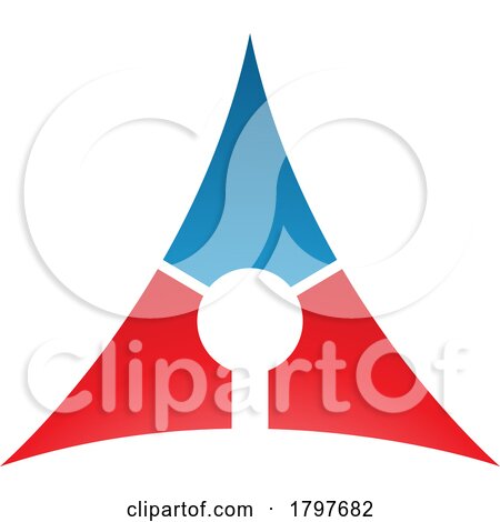 Blue and Red Deflated Triangle Letter a Icon by cidepix